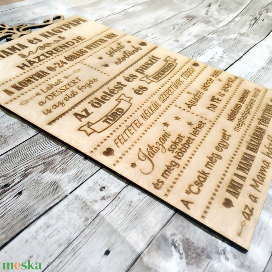 Nagymama házirendje tábla - otthon & életmód - dekoráció - kép & falikép - táblakép - Meska.hu