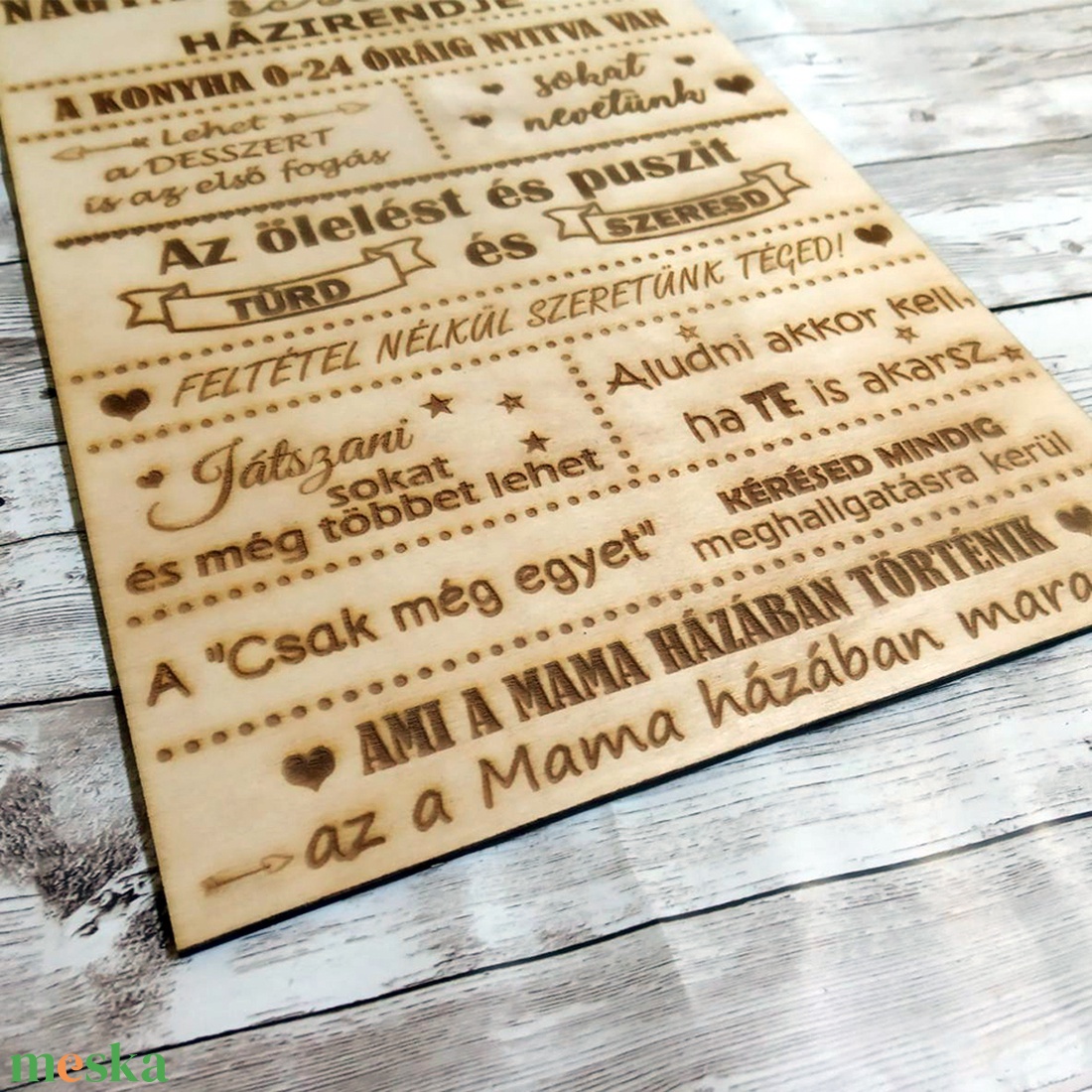 Nagymama házirendje tábla - otthon & életmód - dekoráció - kép & falikép - táblakép - Meska.hu