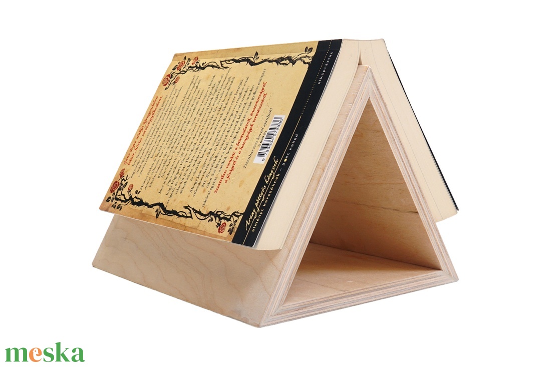 Háromszög fa könyvtámasz  - otthon & életmód - dekoráció - asztal és polc dekoráció - könyvtámasz - Meska.hu