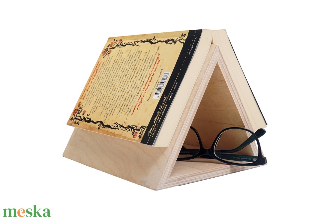 Háromszög fa könyvtámasz  - otthon & életmód - dekoráció - asztal és polc dekoráció - könyvtámasz - Meska.hu