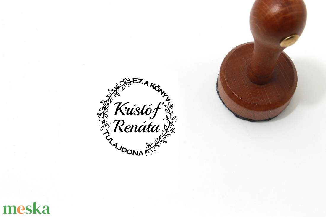 Fanyeles pecsét egyedi grafikával - 40 mm - könyv & zene - könyv - Meska.hu