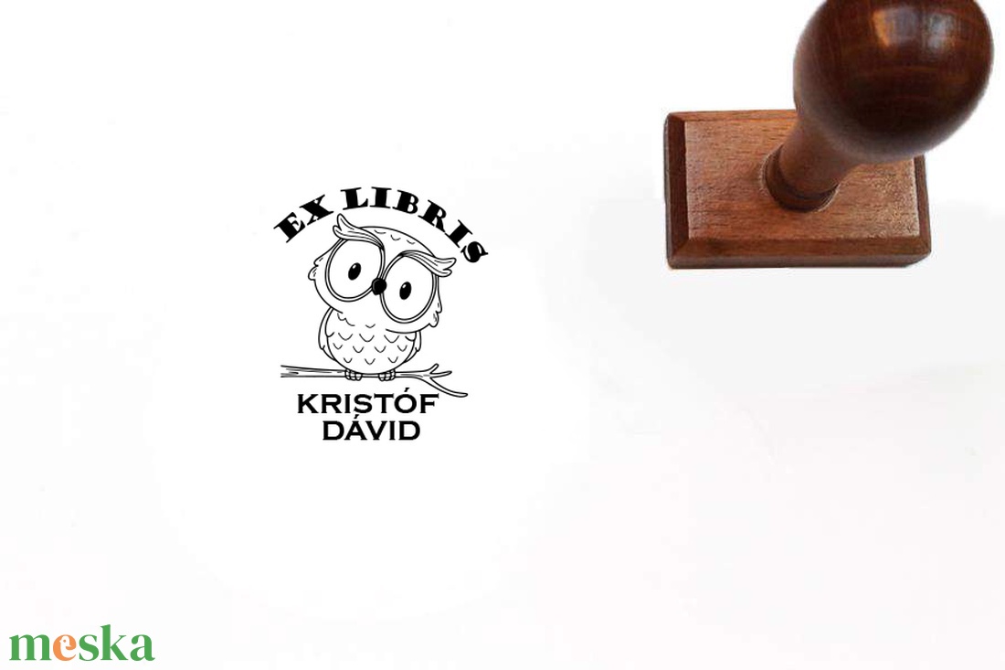 Bagoly mintájú ex libris pecsét - könyv & zene - ex libris pecsét - Meska.hu