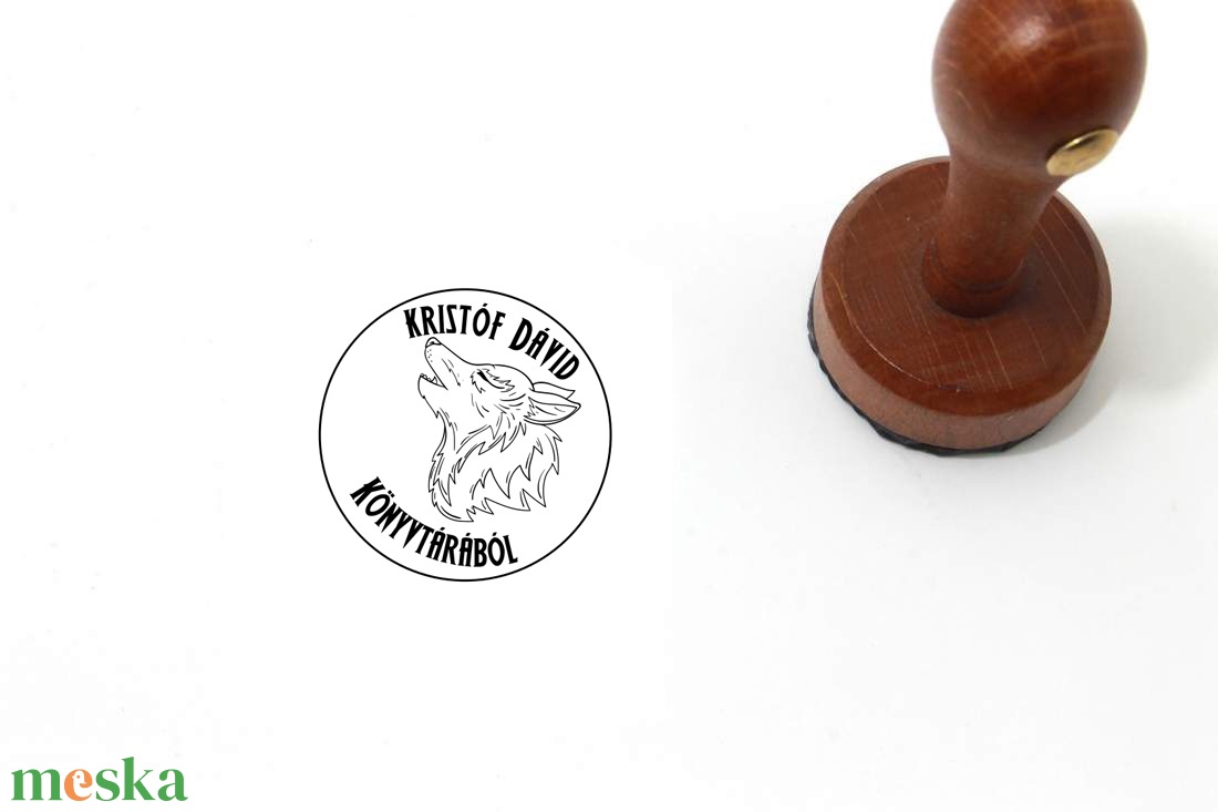 Erdei farkas ex libris pecsét - könyv & zene - ex libris pecsét - Meska.hu