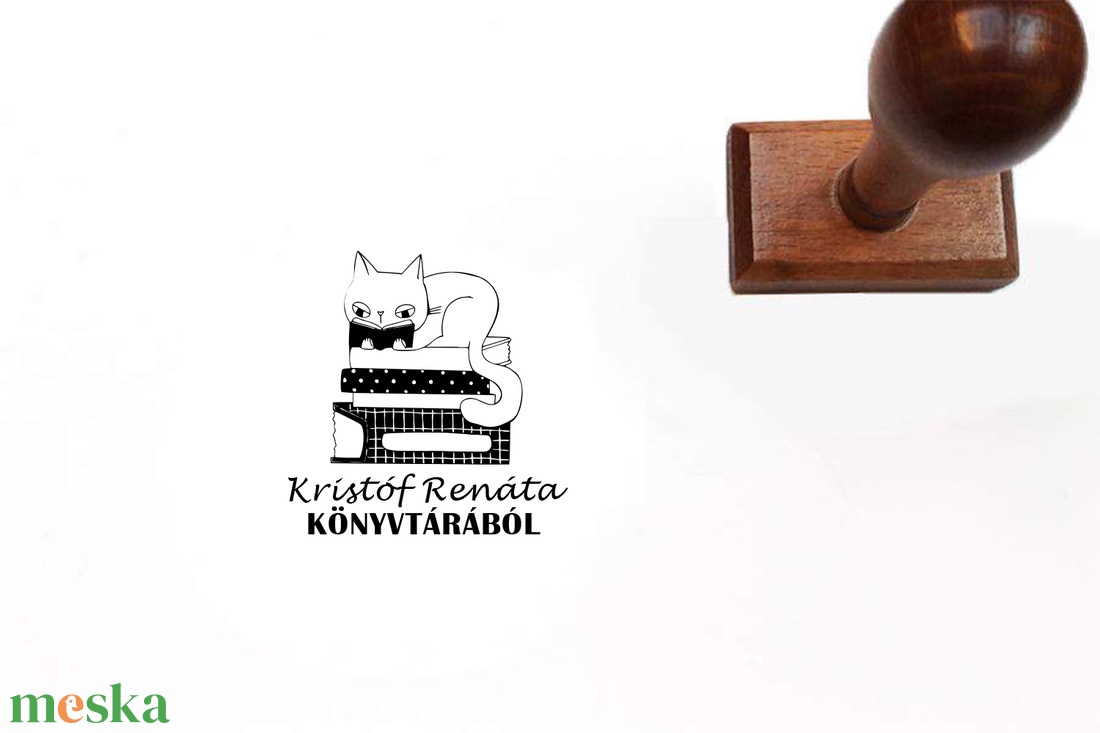 Macskás ex libris pecsét - könyv & zene - ex libris pecsét - Meska.hu