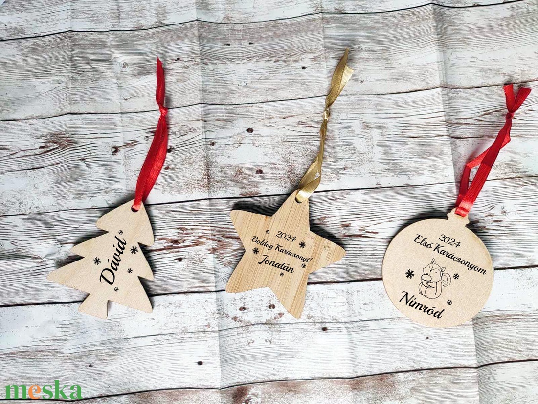 Névre szóló csillag karácsonyfadísz - karácsony - karácsonyi lakásdekoráció - karácsonyfadíszek - Meska.hu