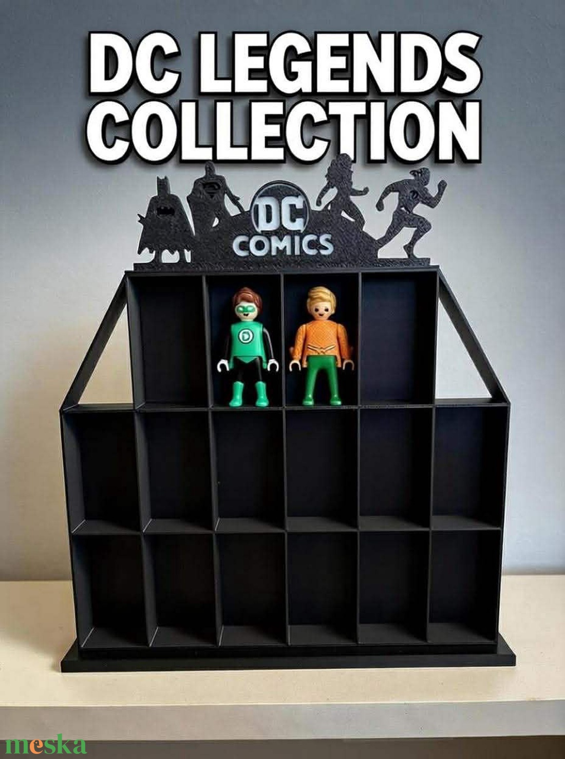 DC Comics gyűjtői polc  16 rekeszes Kinder figura tartó - otthon & életmód - dekoráció - asztal és polc dekoráció - dekorációs tál, tartó - Meska.hu