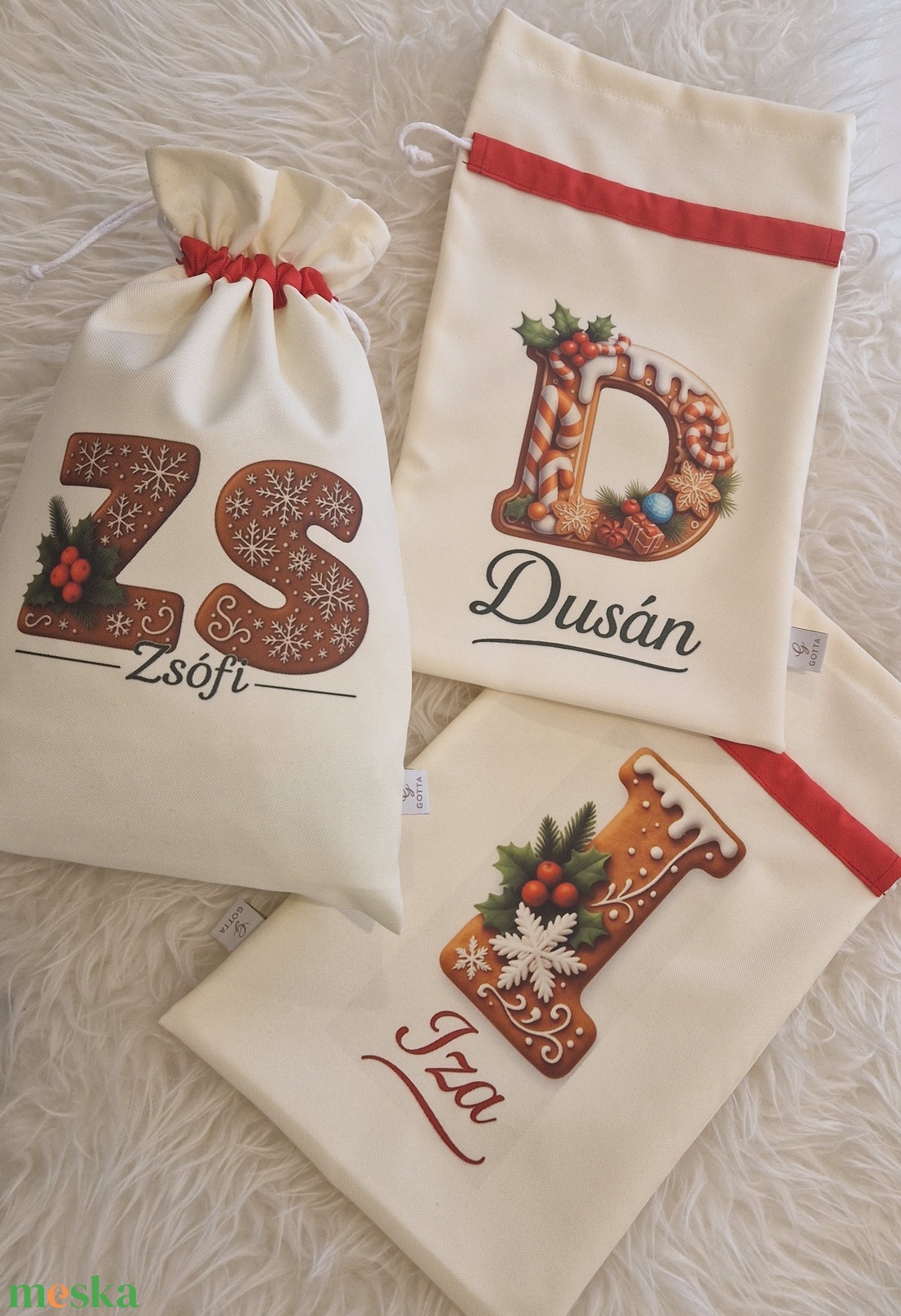 Mikulás zsák - névre szóló - karácsony - mikulás - mikulás zsák - Meska.hu