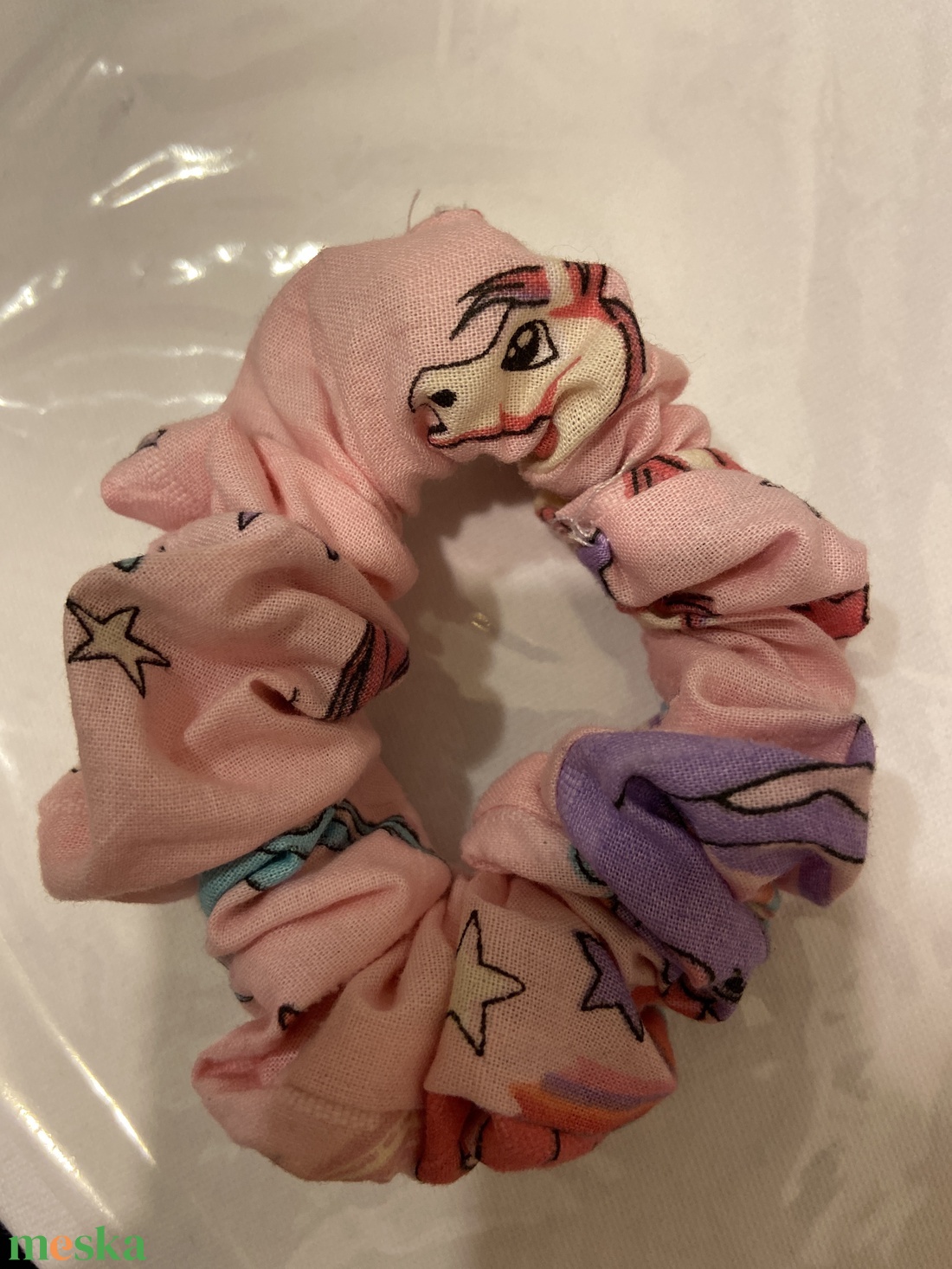 Scrunchie - unikornis mintás - ruha & divat - hajdísz & hajcsat - hajgumi - Meska.hu
