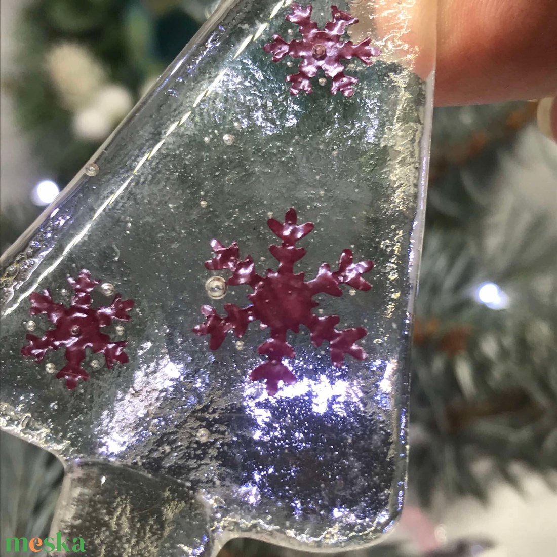 Üvegdíszek karácsonyra - áttetsző  - karácsony - karácsonyi lakásdekoráció - karácsonyfadíszek - Meska.hu