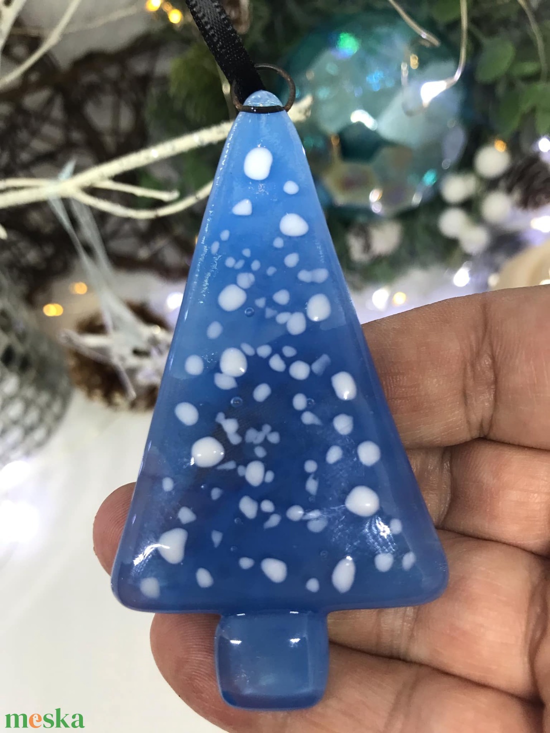 Üvegdíszek karácsonyra- áttetsző kék 2. - karácsony - karácsonyi ajándékozás - karácsonyi ajándékcsomagolás - Meska.hu