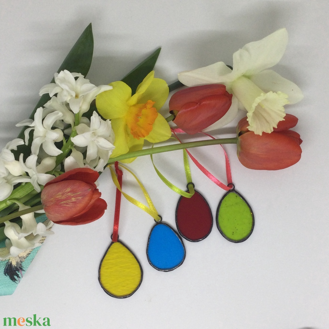 Színes üveg tojások, húsvét - tiffany  - otthon & életmód - dekoráció - asztal és polc dekoráció - asztaldísz - Meska.hu