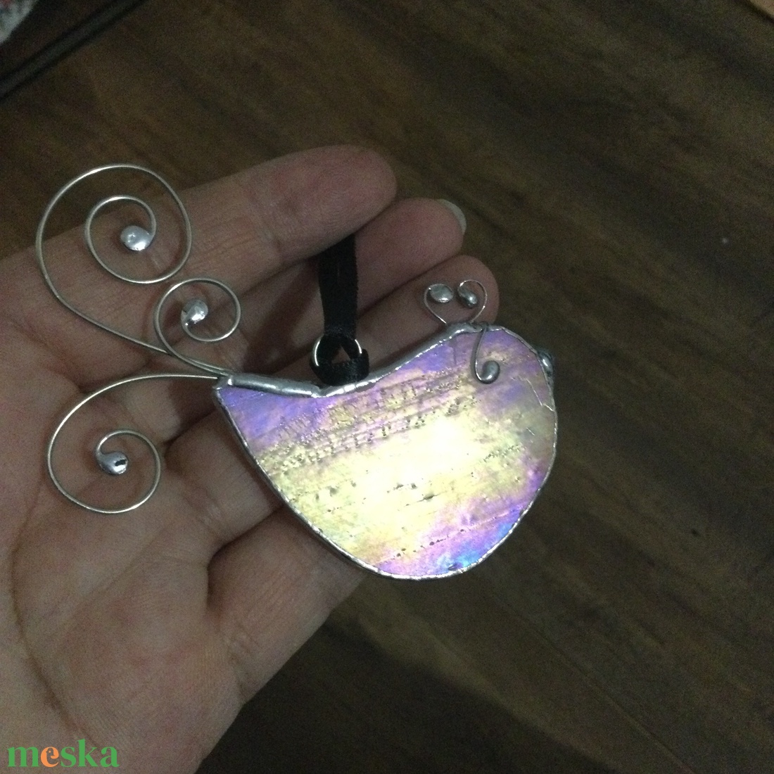 Üvegdísz - irizáló madárka  - karácsony - karácsonyi lakásdekoráció - karácsonyfadíszek - Meska.hu