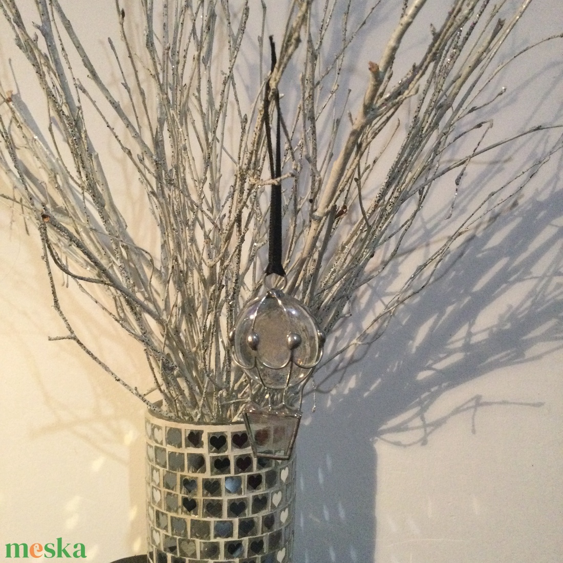 Üvegdísz - irizáló hőlégballon  - karácsony - karácsonyi lakásdekoráció - karácsonyfadíszek - Meska.hu