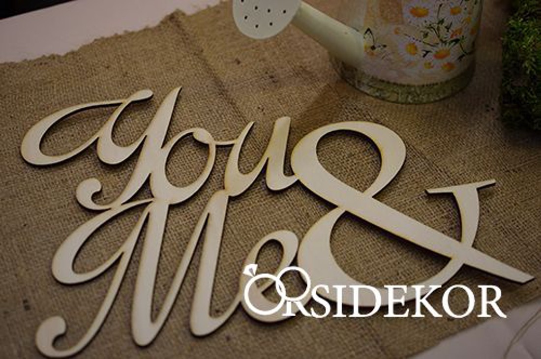 You & Me felirat - esküvő - dekoráció - helyszíni dekor - Meska.hu