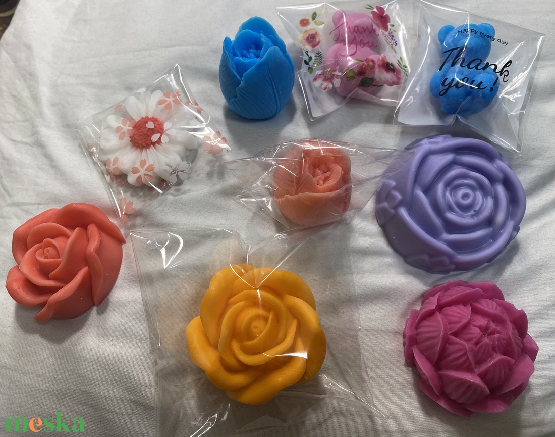 Nőnapra ,anyák napjára illatos dekorszappan virágok - szépségápolás - szappan & fürdés - kézműves szappan - Meska.hu