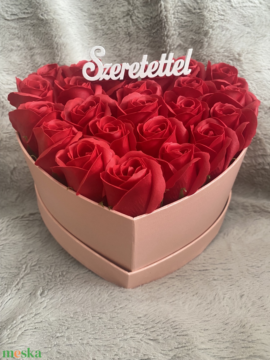 Illatos szappanrózsa box - otthon & életmód - dekoráció - virágdísz és tartó - virágbox, virágdoboz - Meska.hu