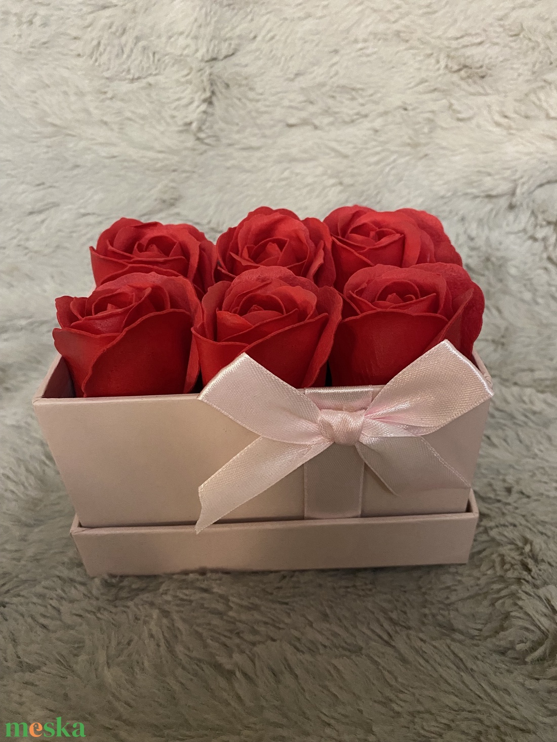 Illatos szappanrózsa box - otthon & életmód - dekoráció - virágdísz és tartó - virágbox, virágdoboz - Meska.hu