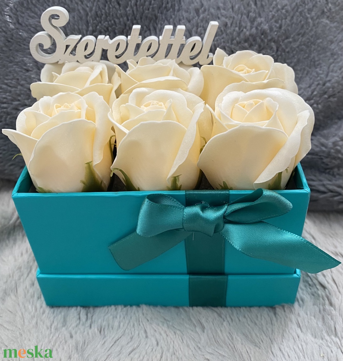 Illatos szappanrózsa box - otthon & életmód - dekoráció - virágdísz és tartó - virágbox, virágdoboz - Meska.hu