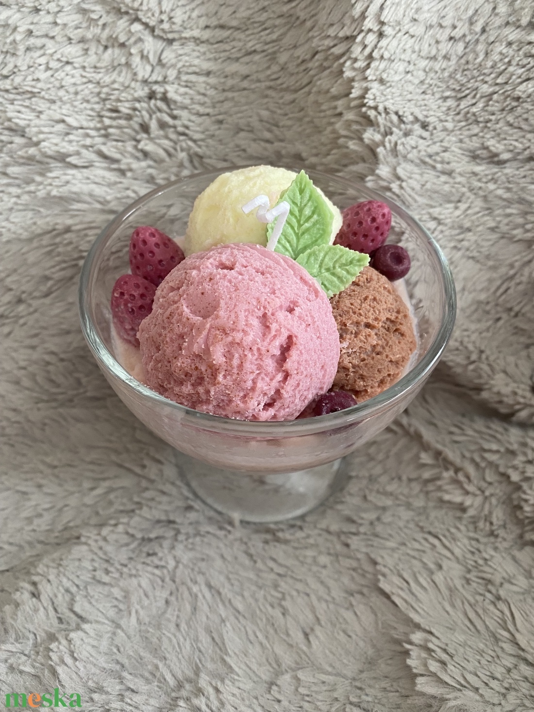 Illatos fagylaltkehely gyertya - otthon & életmód - gyertya, illat, aroma - gyertya - Meska.hu