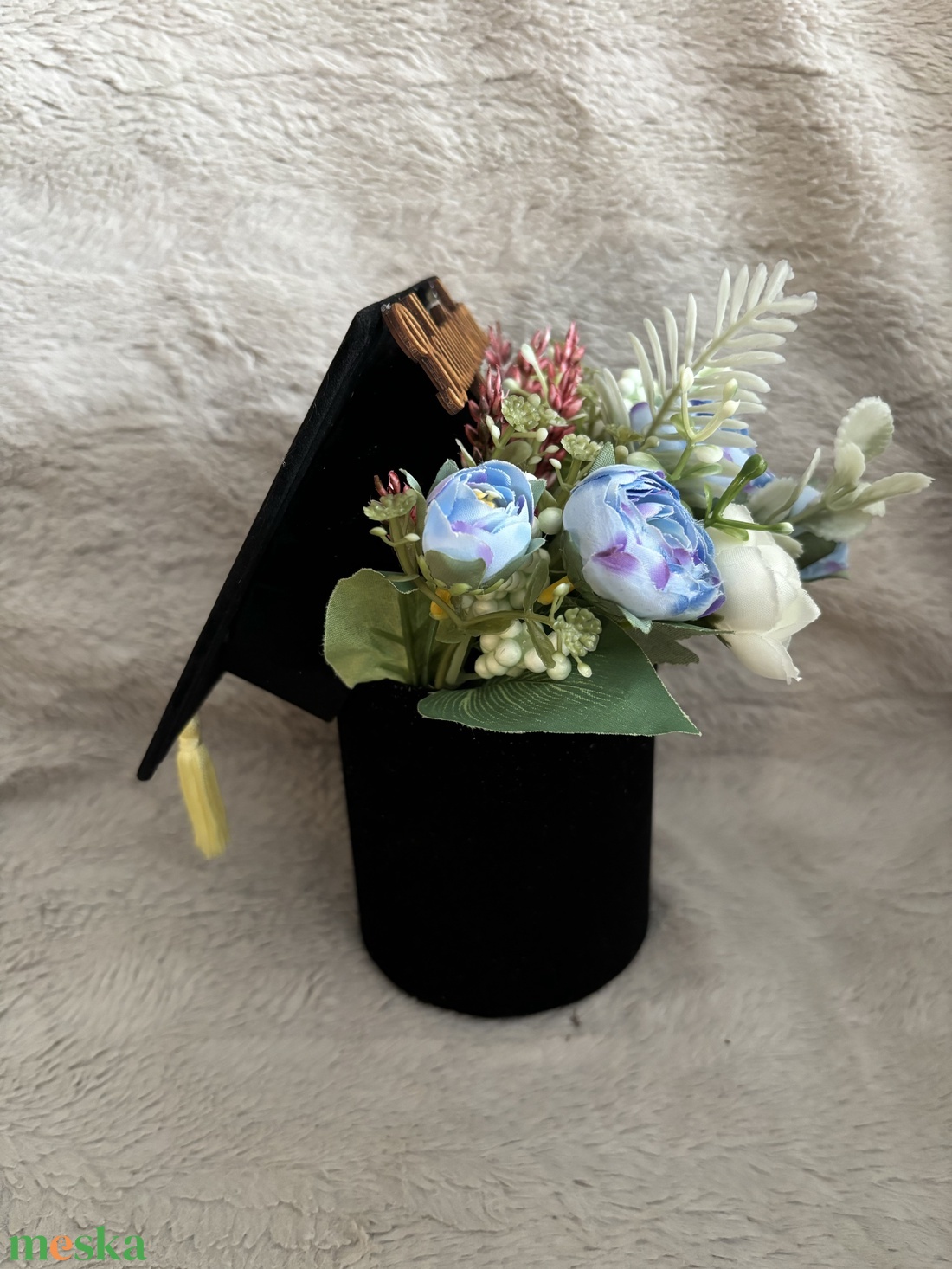 Ballagásra kalap virág box - otthon & életmód - dekoráció - virágdísz és tartó - virágbox, virágdoboz - Meska.hu