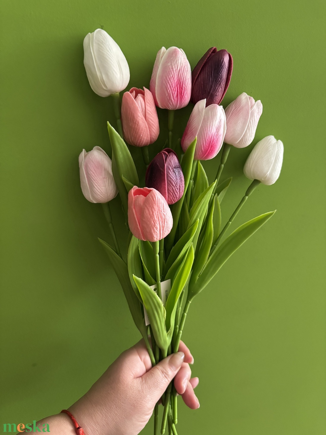 Élethű szálas gumi tulipán - otthon & életmód - dekoráció - virágdísz és tartó - csokor & virágdísz - Meska.hu