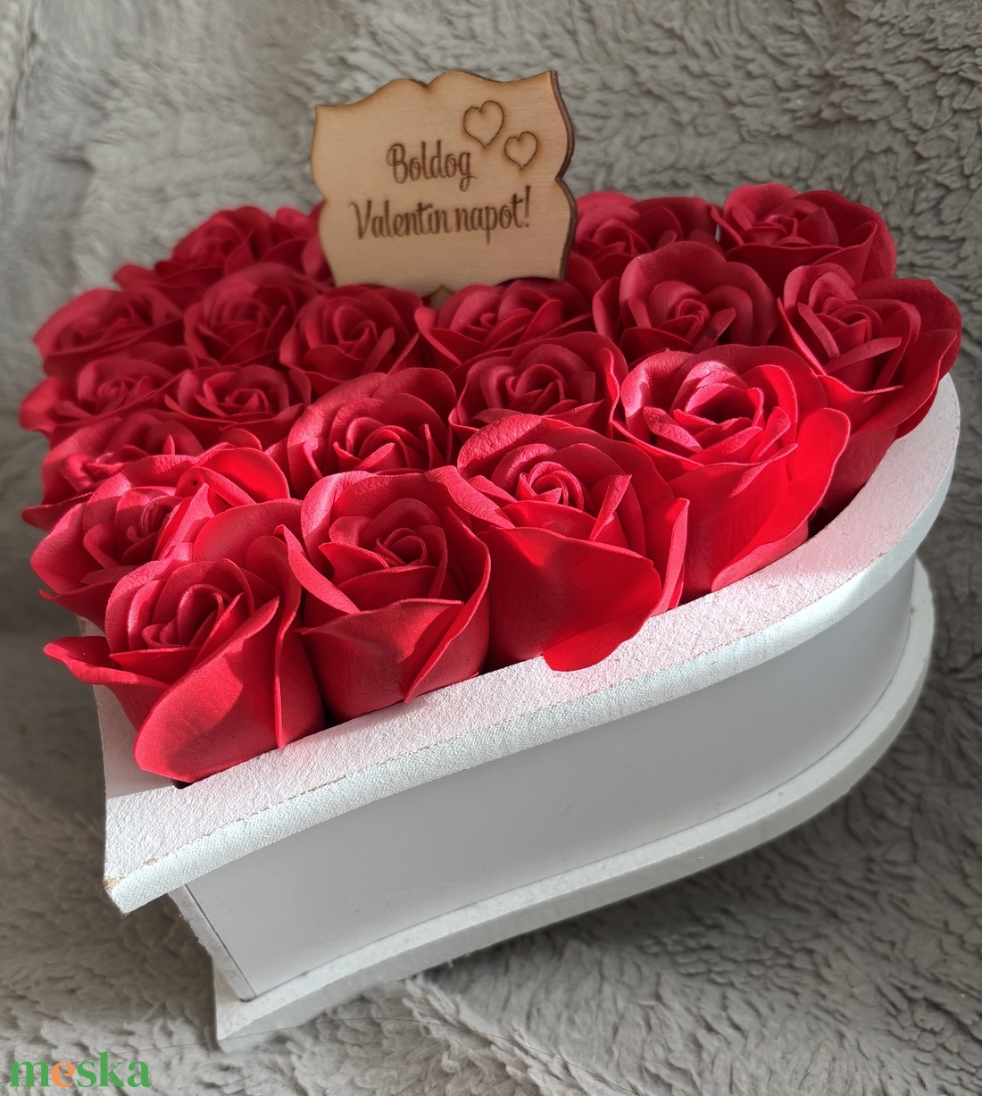 Valentin napi szappanrózsa box - otthon & életmód - virágdekoráció - virágok - virágbox - Meska.hu