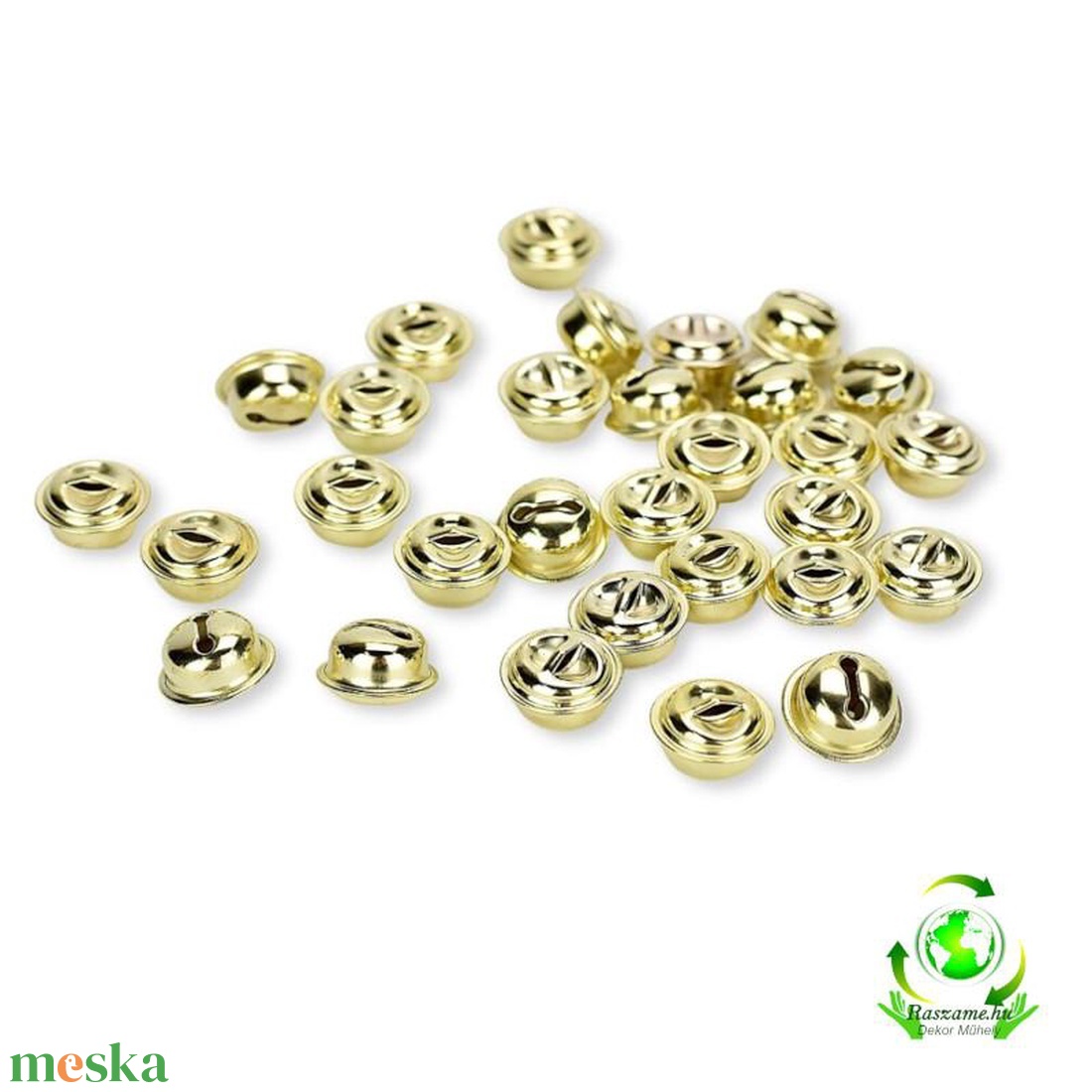 Fém kolomp világos arany - 1,5 cm 30db/csom - kellékek & szerszámok - dekorációs kellékek - egyéb kellékek - Meska.hu Fém kolomp világos arany - 1,5 cm 30db/csom - kellékek & szerszámok - dekorációs kellékek - egyéb kellékek - Meska.hu