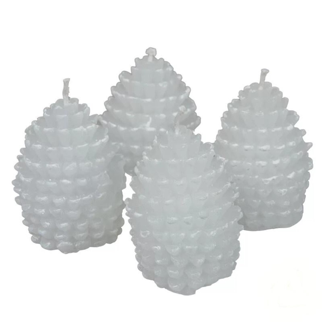 Kontúrozott toboz gyertya kicsi 52x70 mm - fehér szett - kellékek & szerszámok - dekorációs kellékek - dekorációs gyertya - Meska.hu