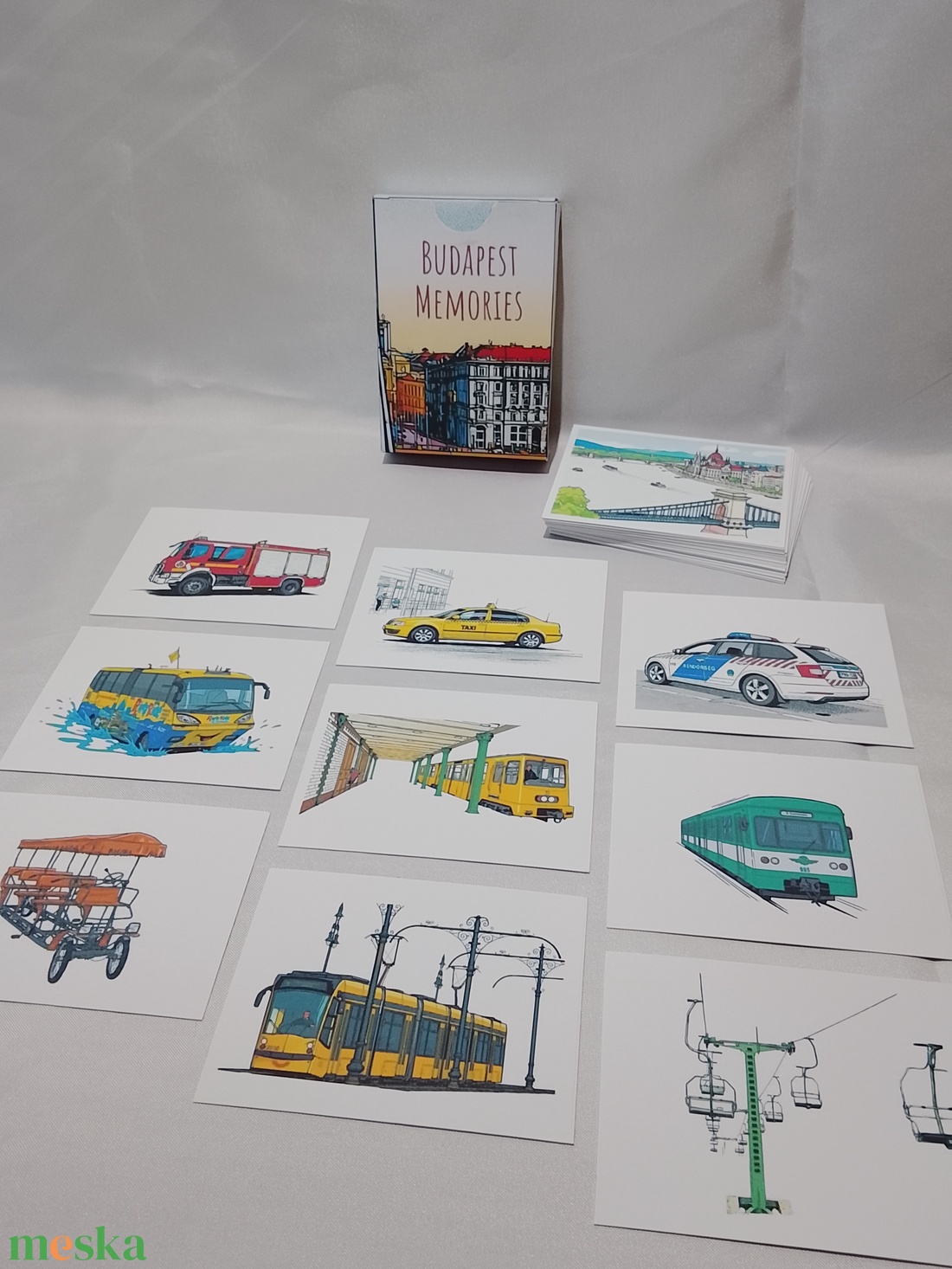 Budapesti közlekedés memória kártya/emlék lap  - játék & sport - készségfejlesztő és logikai játék - memória játékok - Meska.hu