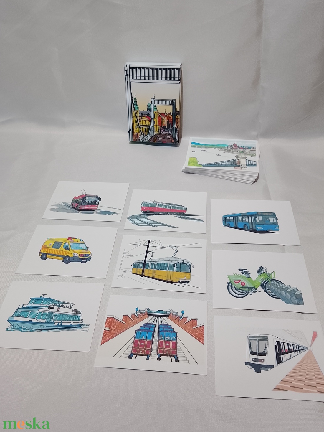 Budapesti közlekedés memória kártya/emlék lap  - játék & sport - készségfejlesztő és logikai játék - memória játékok - Meska.hu