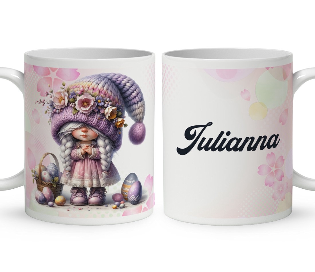 Névvel kérhető - Húsvéti manólány mintás bögre - otthon & életmód - konyhafelszerelés, tálalás - tálalás - bögre & csésze - Meska.hu