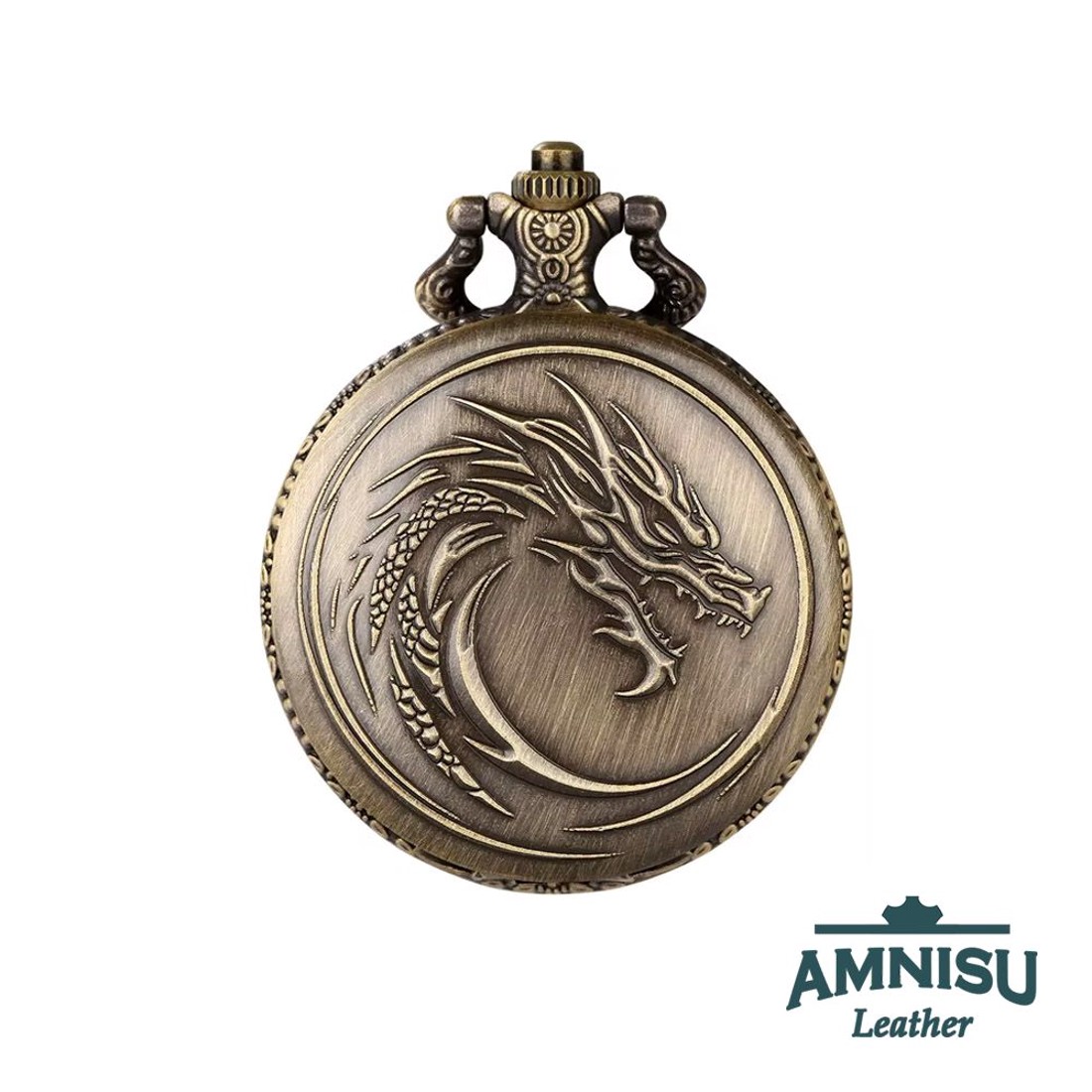 Bronz sárkány fejes mini fém kockaszett zsebóra tokban - játék & sport - szerepjáték - Meska.hu