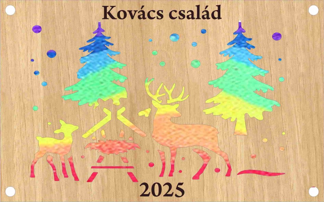 Karácsonyi szarvas mintás , homokceremónia - esküvő - nászajándék - Meska.hu