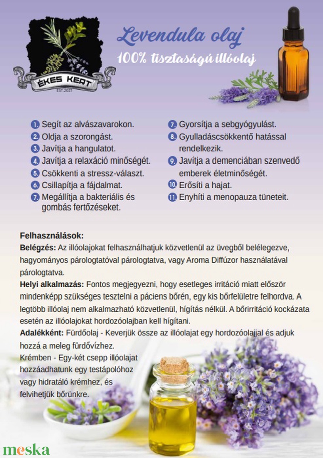 5 ml, roll-on üveges Levendula illóolaj - otthon & lakás - gyertya, illat, aroma - párologtató - Meska.hu