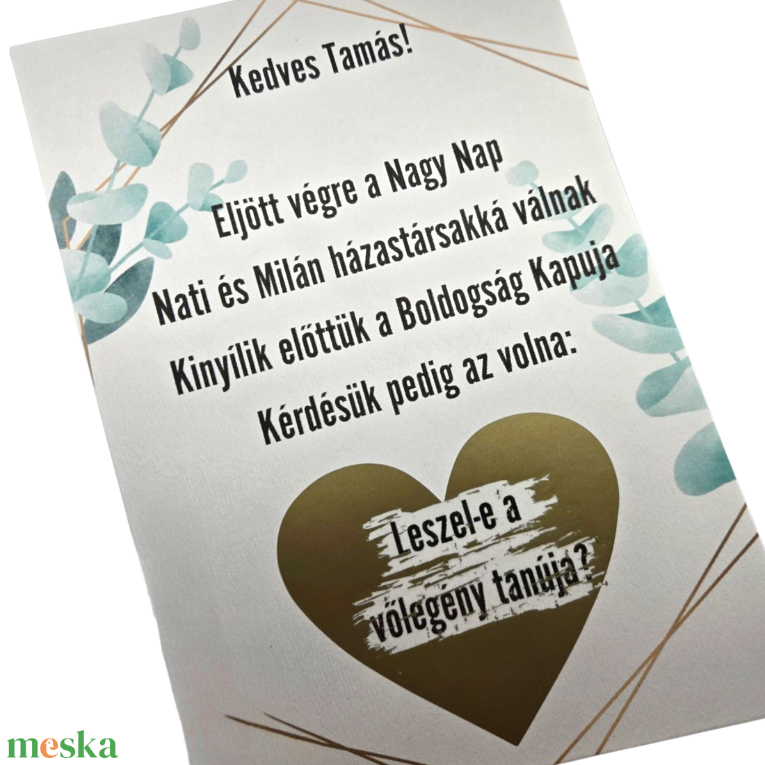 Esküvői meghívók , tanú felkérők - esküvő - emlék & ajándék - szülőköszöntő ajándék - Meska.hu