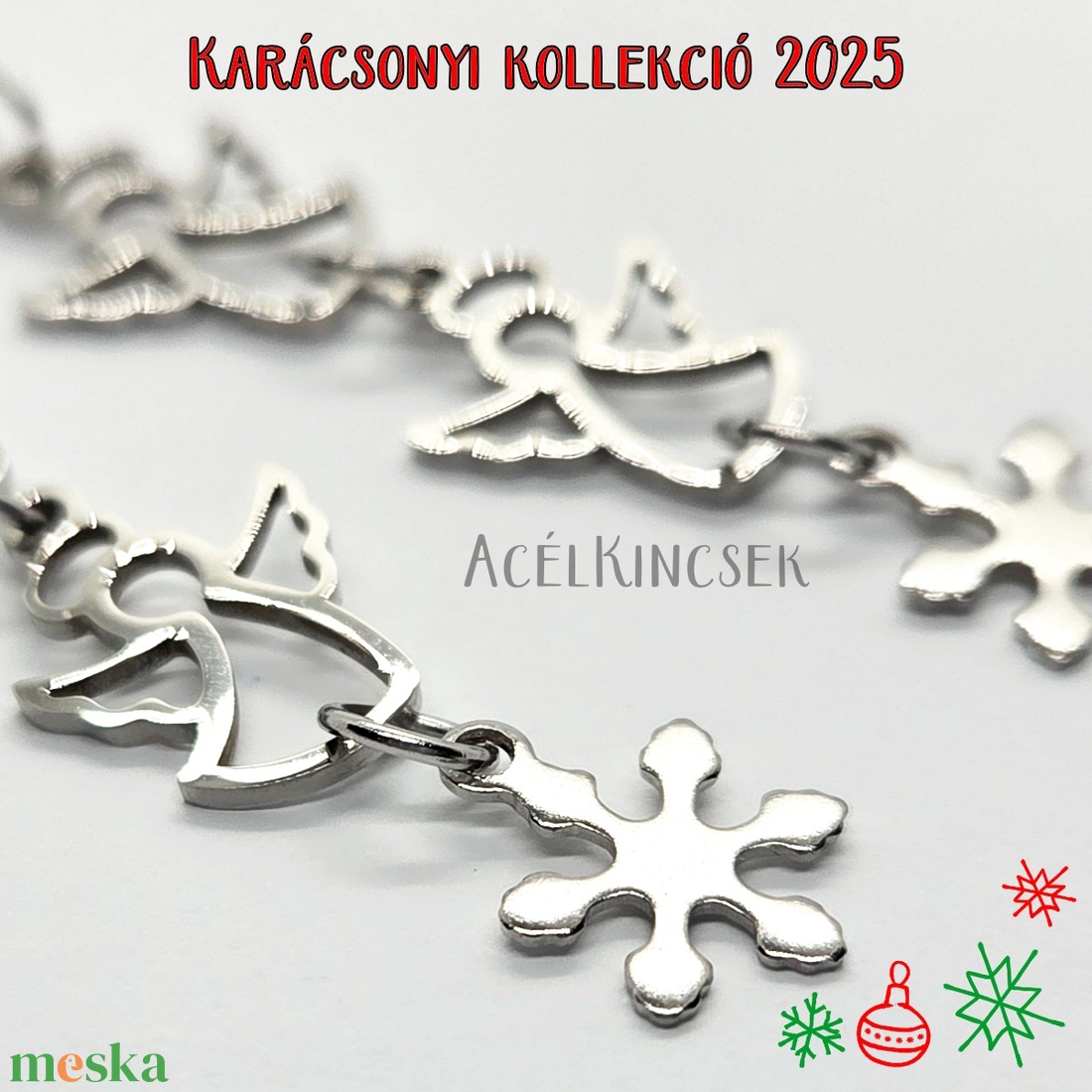Hóangyal lógós acél fülbevaló ezüstszürke színben - ékszer - fülbevaló - lógó fülbevaló - Meska.hu