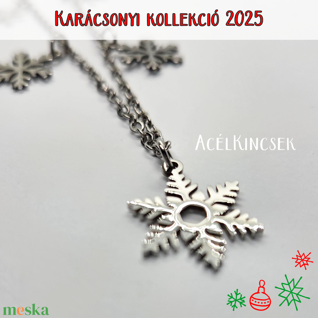 Hópelyhek tánca � ezüstszürke nyaklánc - ékszer - nyaklánc - medálos nyaklánc - Meska.hu