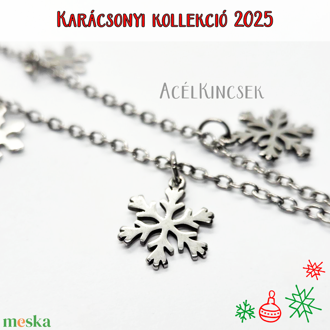 Hópelyhek tánca � ezüstszürke nyaklánc - ékszer - nyaklánc - medálos nyaklánc - Meska.hu