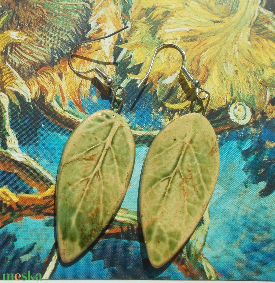 Levél fülbevaló - ékszer - fülbevaló - lógó fülbevaló - Meska.hu Levél fülbevaló - ékszer - fülbevaló - lógó fülbevaló - Meska.hu
