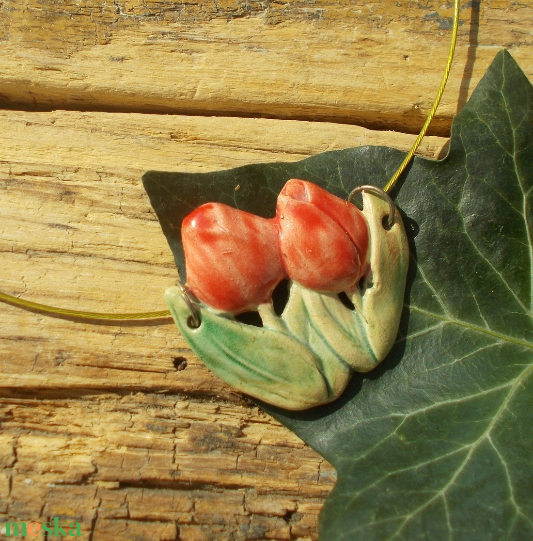 Tulipános nyaklánc - ékszer - nyaklánc - medálos nyaklánc - Meska.hu