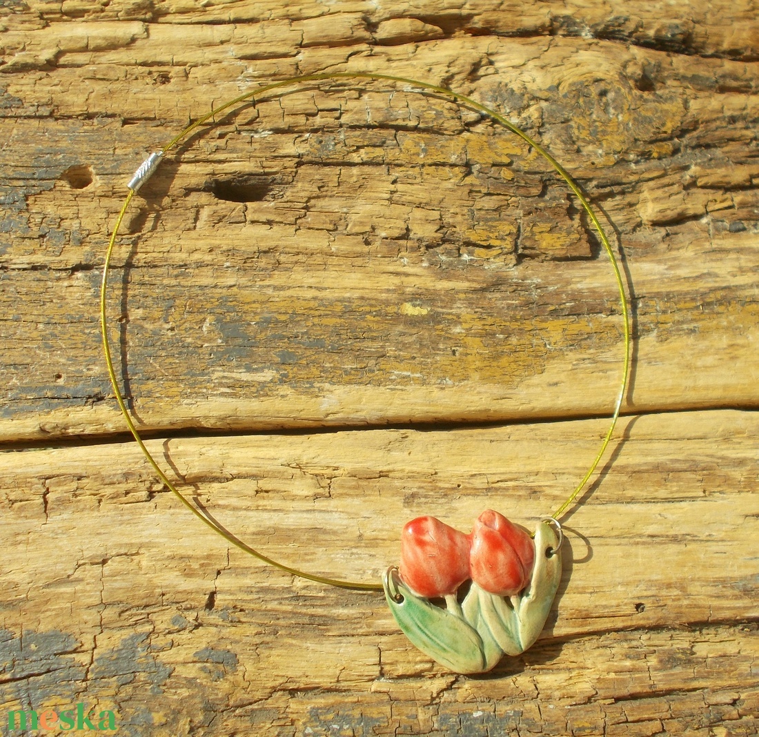 Tulipános nyaklánc - ékszer - nyaklánc - medálos nyaklánc - Meska.hu