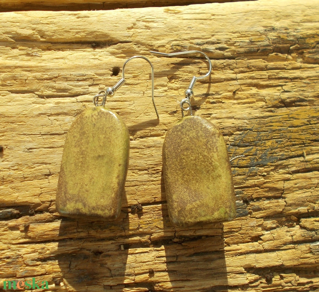 Antikolt fülbevaló bagollyal - ékszer - fülbevaló - lógó fülbevaló - Meska.hu