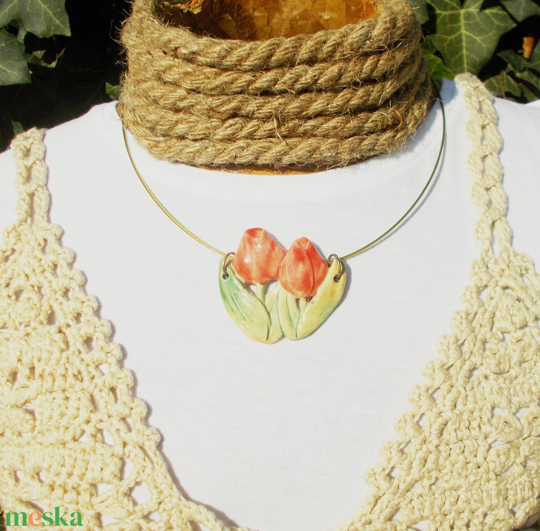 Tulipános nyaklánc - ékszer - nyaklánc - medálos nyaklánc - Meska.hu