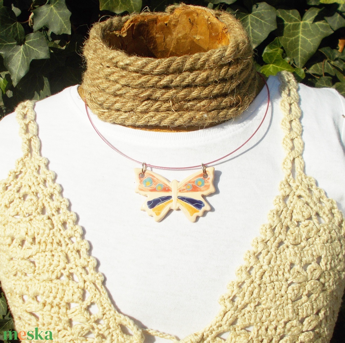 Pillangós nyaklánc - ékszer - nyaklánc - medálos nyaklánc - Meska.hu