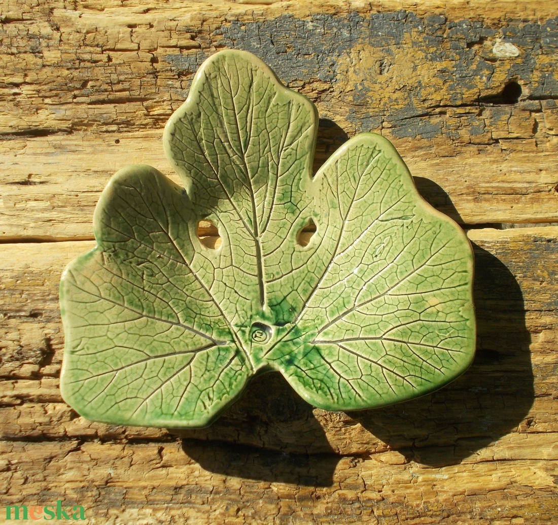 Szappantartó levél mintával. - otthon & életmód - fürdőszoba - szappantartó - Meska.hu