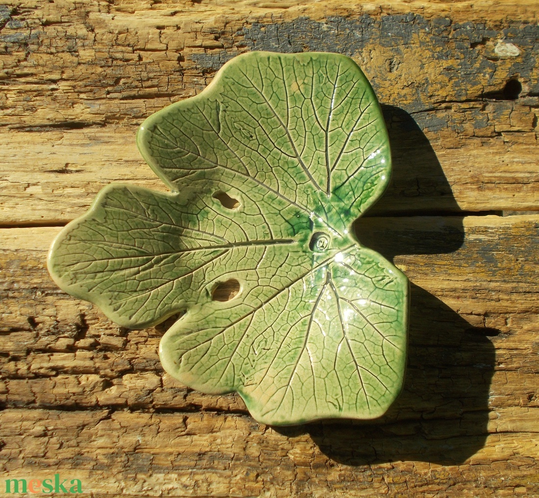 Szappantartó levél mintával. - otthon & életmód - fürdőszoba - szappantartó - Meska.hu