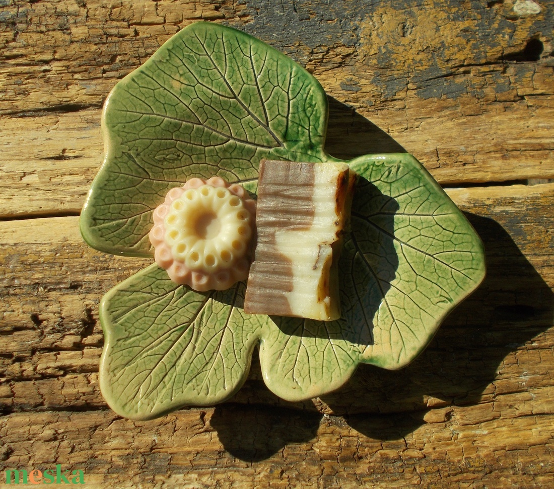 Szappantartó levél mintával. - otthon & életmód - fürdőszoba - szappantartó - Meska.hu