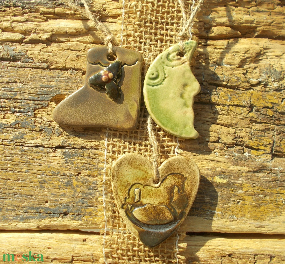 3 db mázas karácsonyfadísz  - karácsony - karácsonyi lakásdekoráció - karácsonyfadíszek - Meska.hu