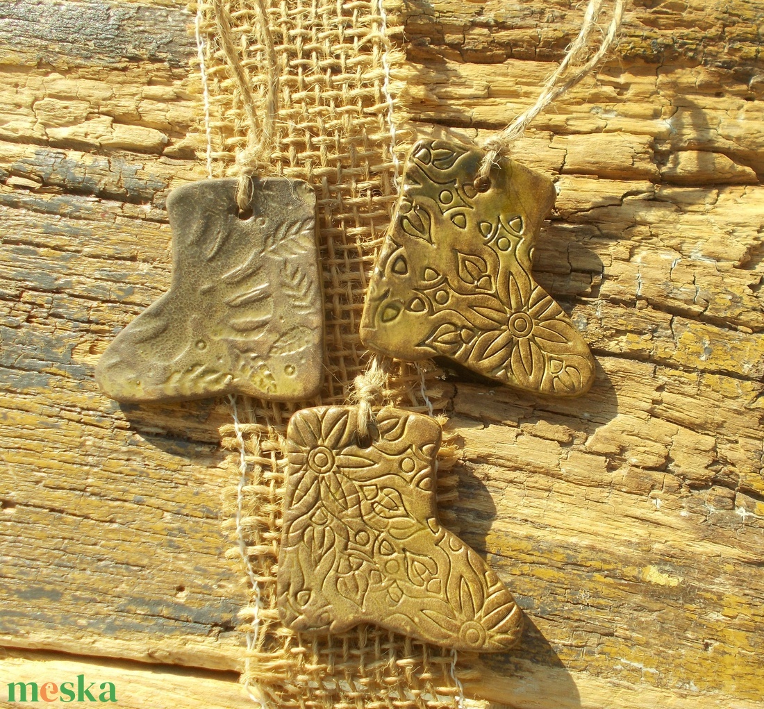 3 db mázas karácsonyfadísz  - karácsony - karácsonyi lakásdekoráció - karácsonyfadíszek - Meska.hu