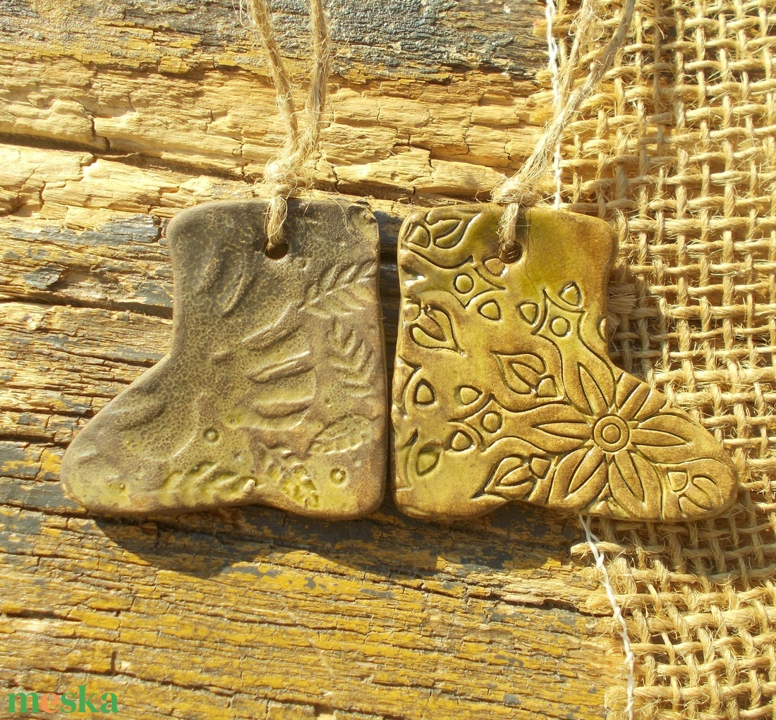 3 db mázas karácsonyfadísz  - karácsony - karácsonyi lakásdekoráció - karácsonyfadíszek - Meska.hu